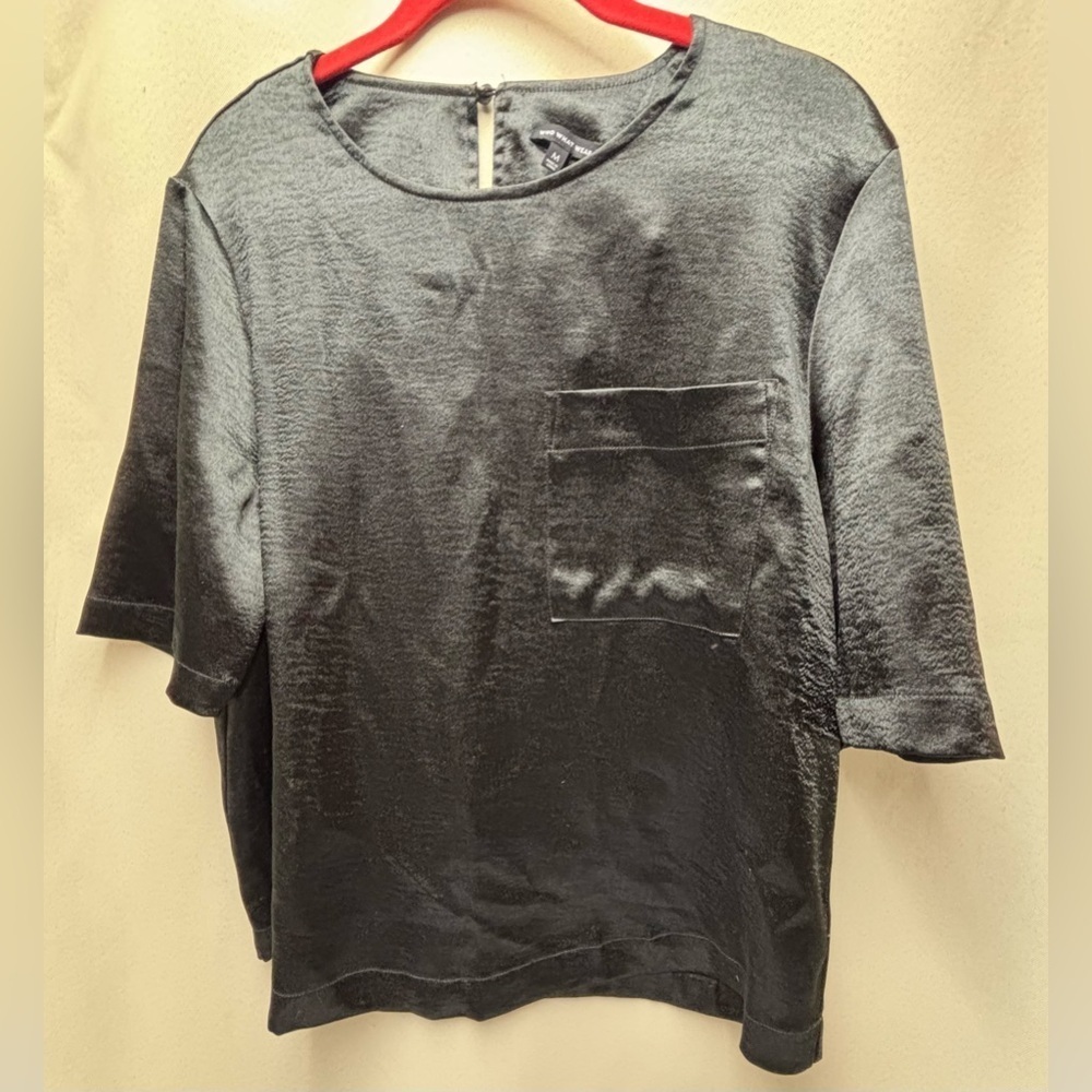 Who What Wear Black Satin Blouse Size Medium